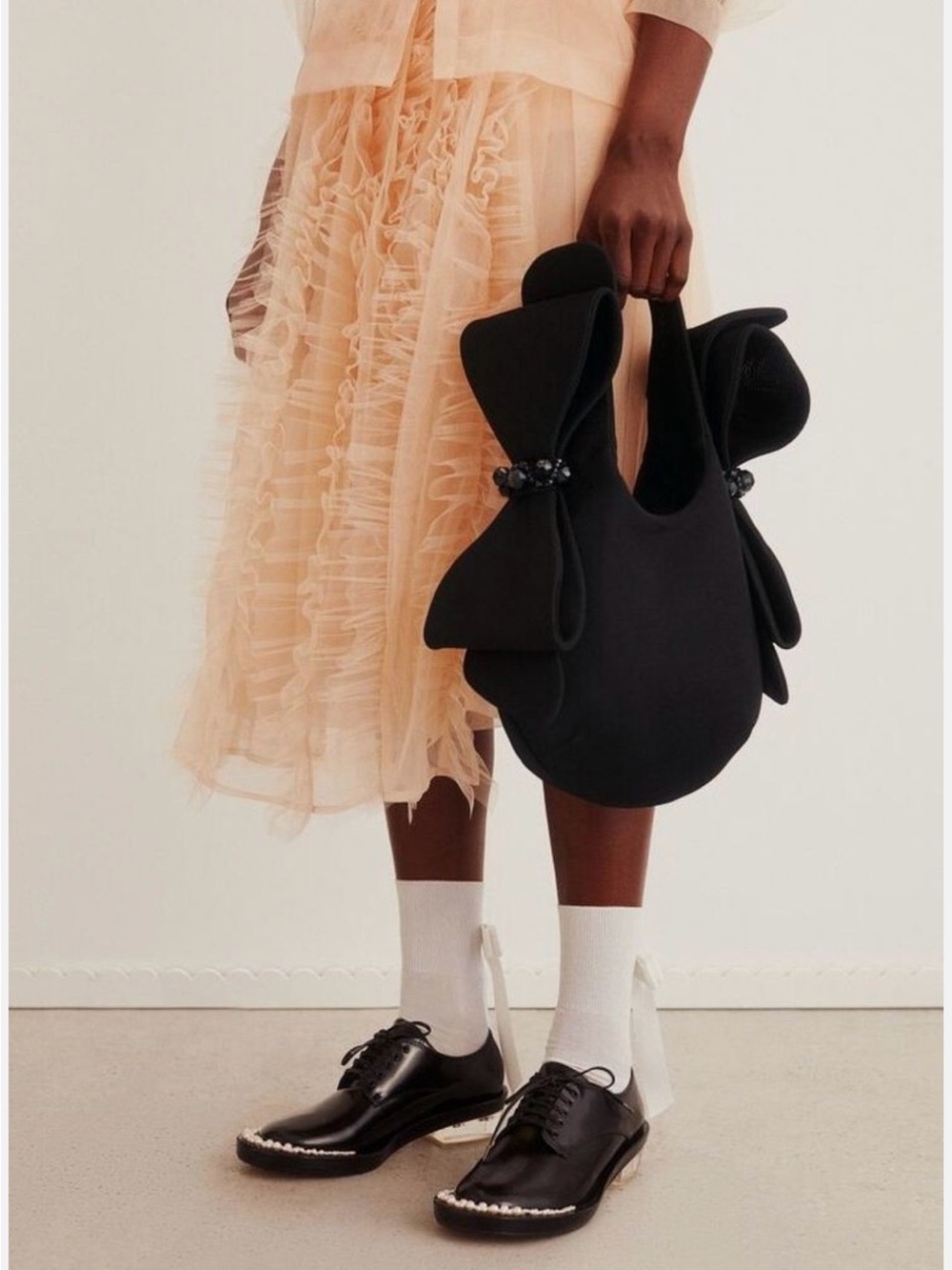 Simone Rocha Black Sculptural Bow-Detail Tote
